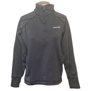 Women's Avalanche Gray Chevron Activewear Quarter Zip Pullover Sweater Sz L